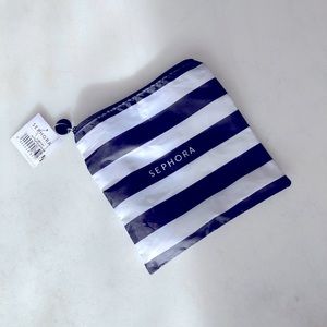 3/$20 - New! Sephora black & white stripe beauty / makeup / skincare pouch / bag